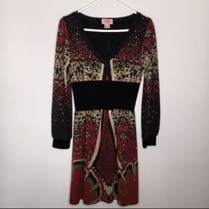 AOYAMA ITCHOME Size Small Acrylic and Wool Long Sleeve Dress